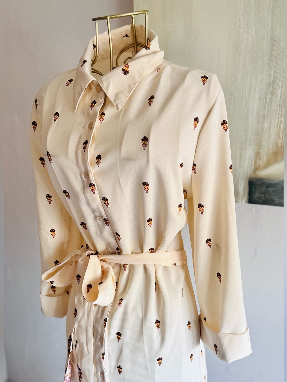 Sincerely Jules Paisley Belted Midi Shirt Dress Size Large - Picture 4 of 8